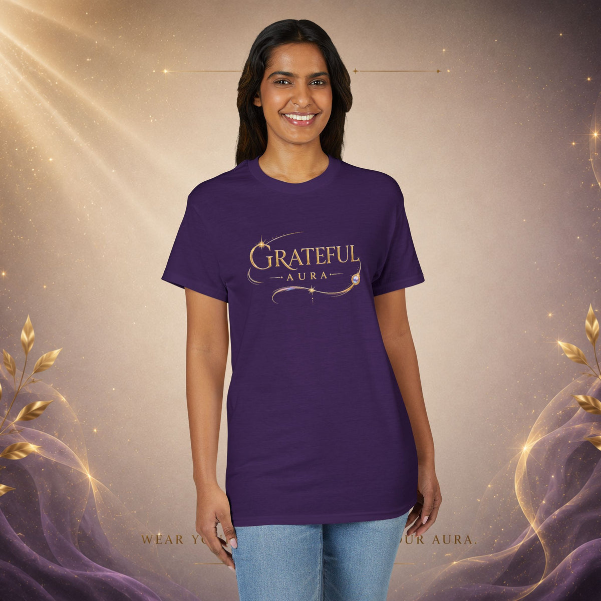 Grateful Aura T-Shirt — Minimalist Spiritual Graphic Tee