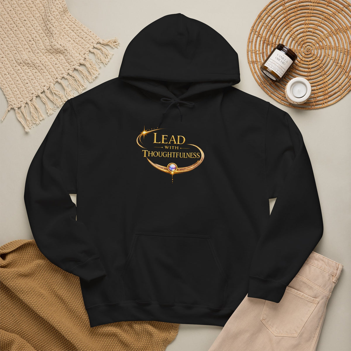 Hoodie — "Lead with Thoughtfulness" Inspirational Pullover