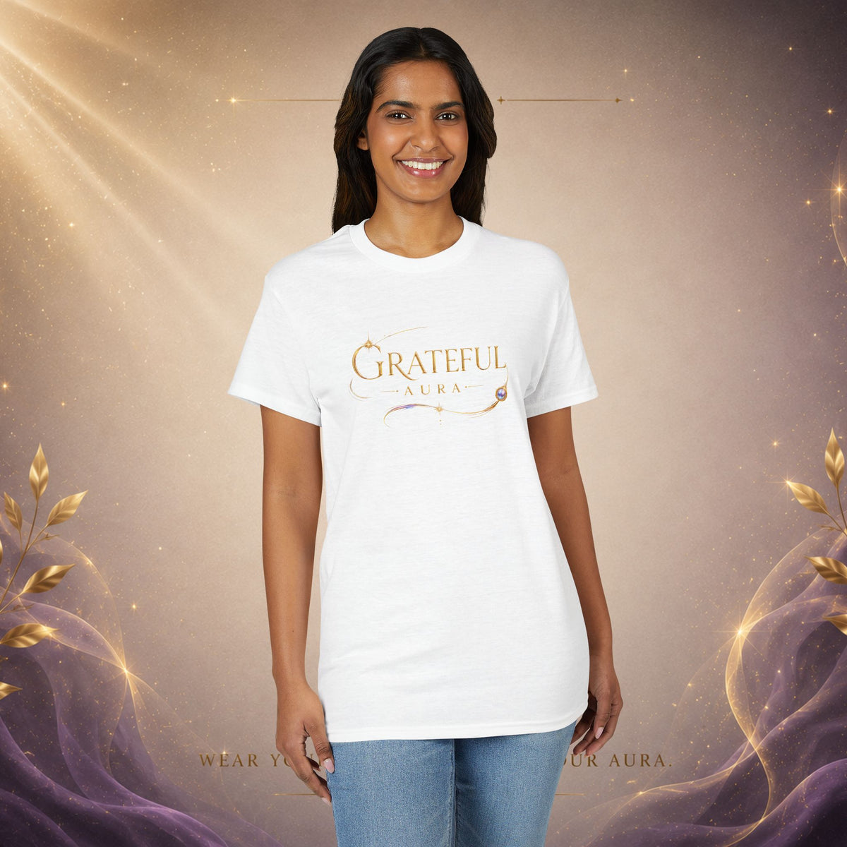 Grateful Aura T-Shirt — Minimalist Spiritual Graphic Tee
