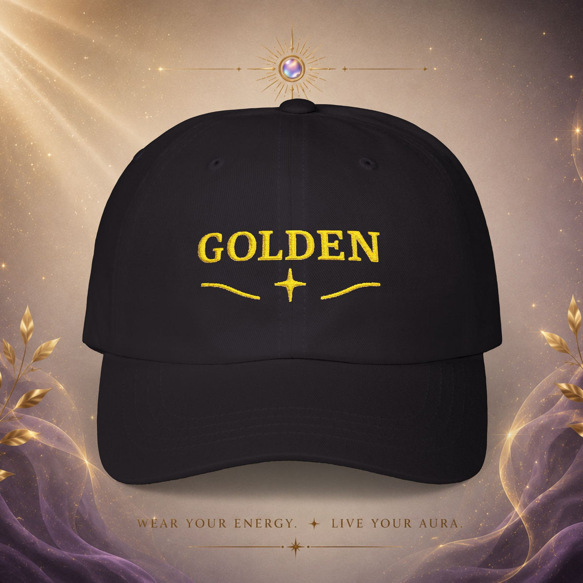Golden Embroidered — Classic Baseball Hat