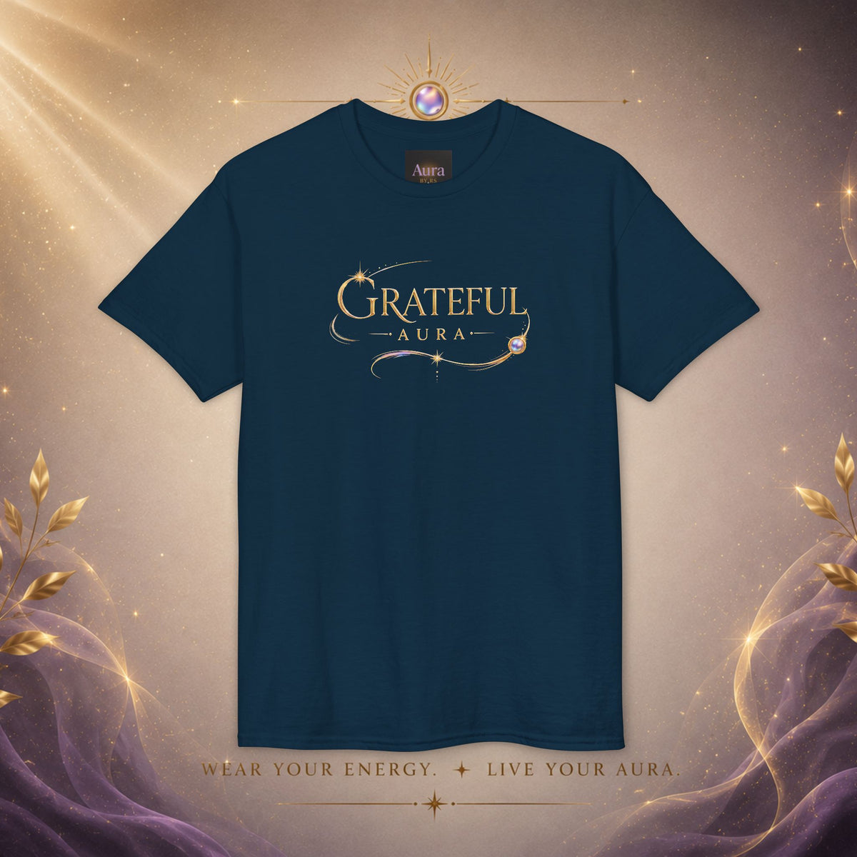 Grateful Aura T-Shirt — Minimalist Spiritual Graphic Tee