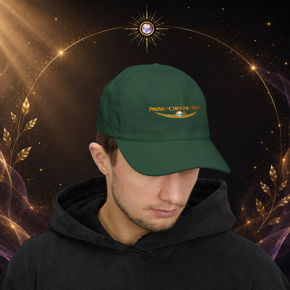 Dad Cap — “Pause • Choose • Move” Embroidered Motivational Hat