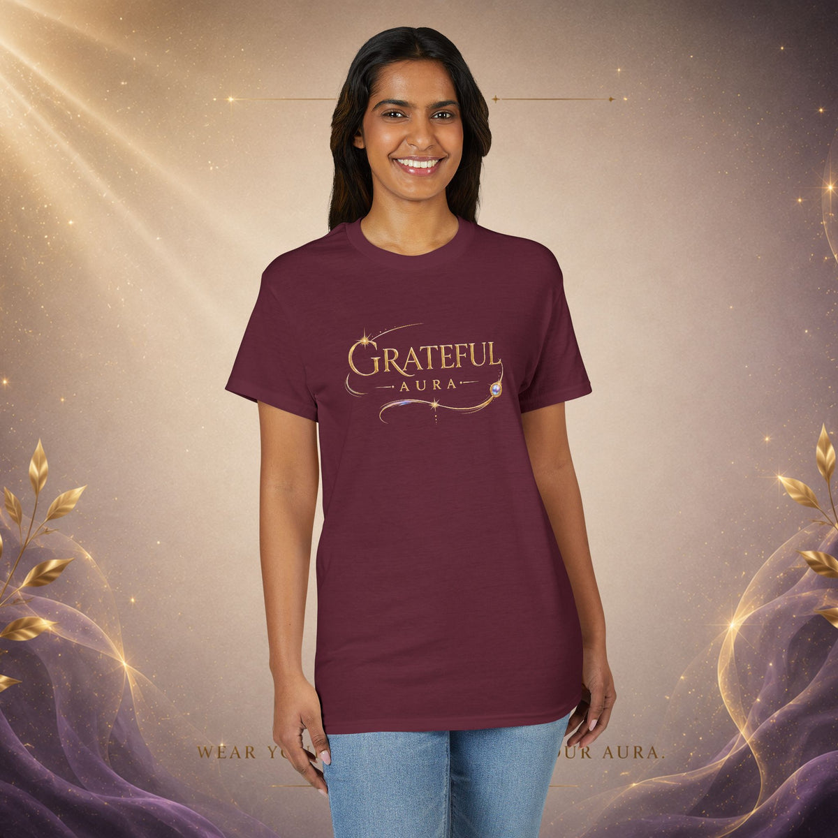 Grateful Aura T-Shirt — Minimalist Spiritual Graphic Tee