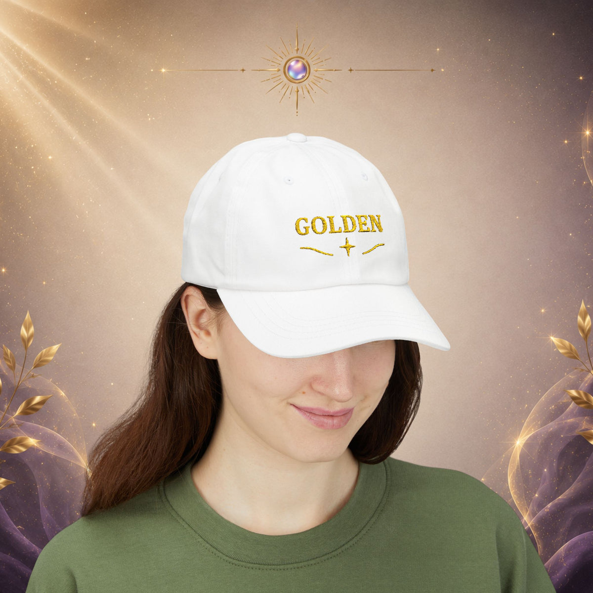 Golden Embroidered — Classic Baseball Hat