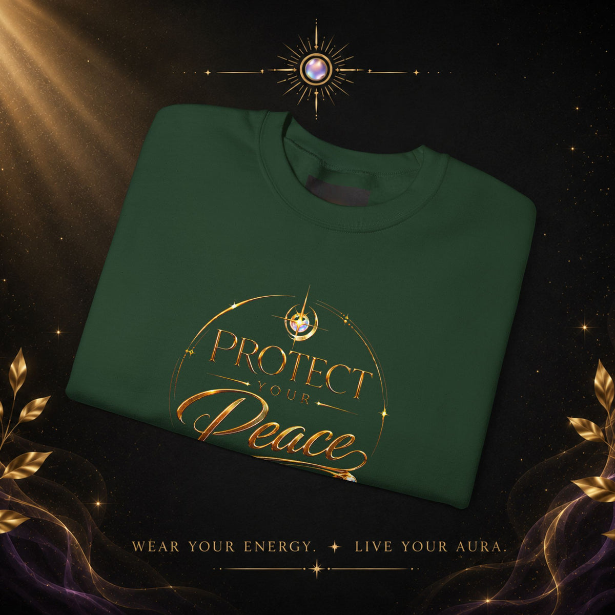 Crewneck Sweatshirt — "Protect Our Peace" Inspirational Graphic