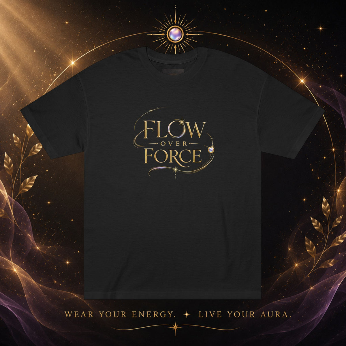 Flow With The Force Tee — Inspirational Yoga & Mindfulness Graphic T-Shirt