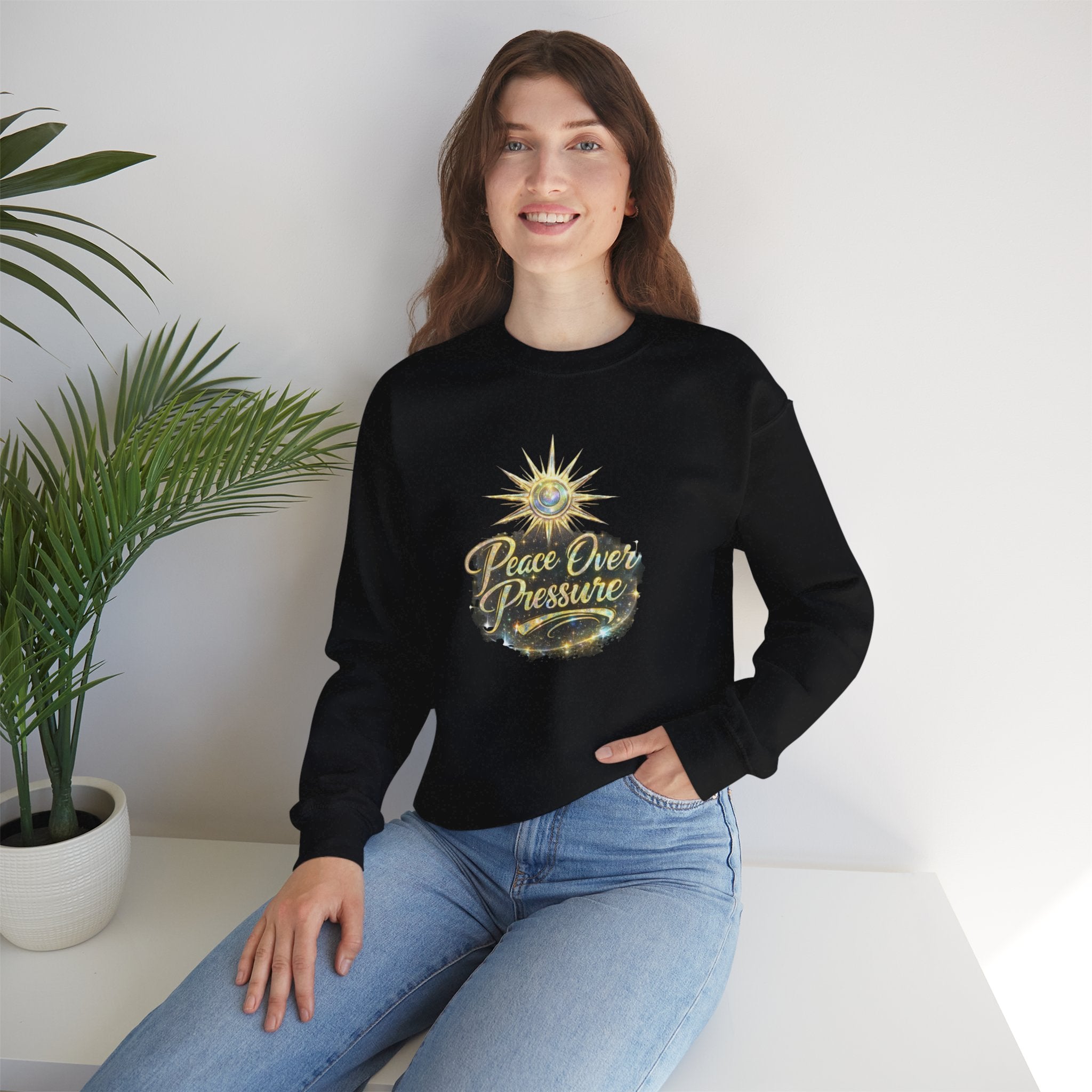 Peace Over Pressure Crewneck Sweatshirt — Inspirational Spiritual Graphic Pullover - AURA BY RS ®