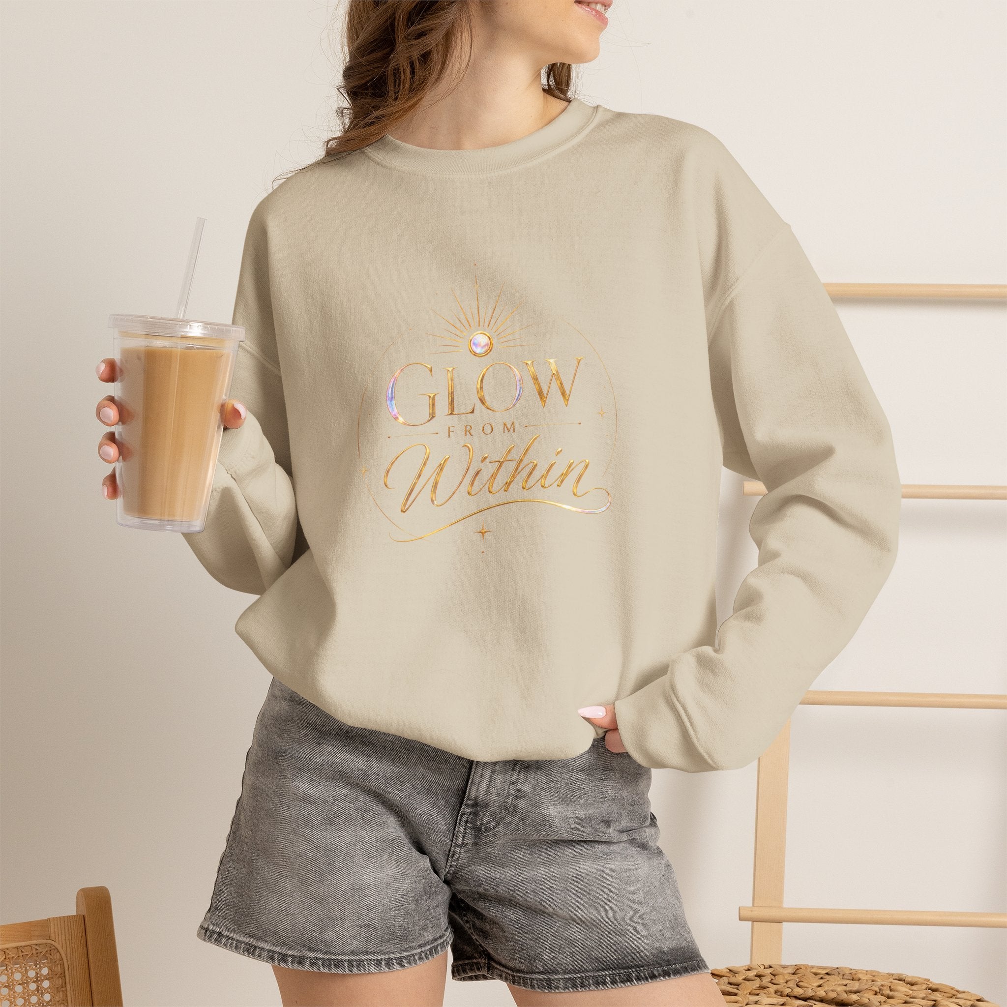 Glow Within Sweatshirt — Inspirational Cozy Crewneck