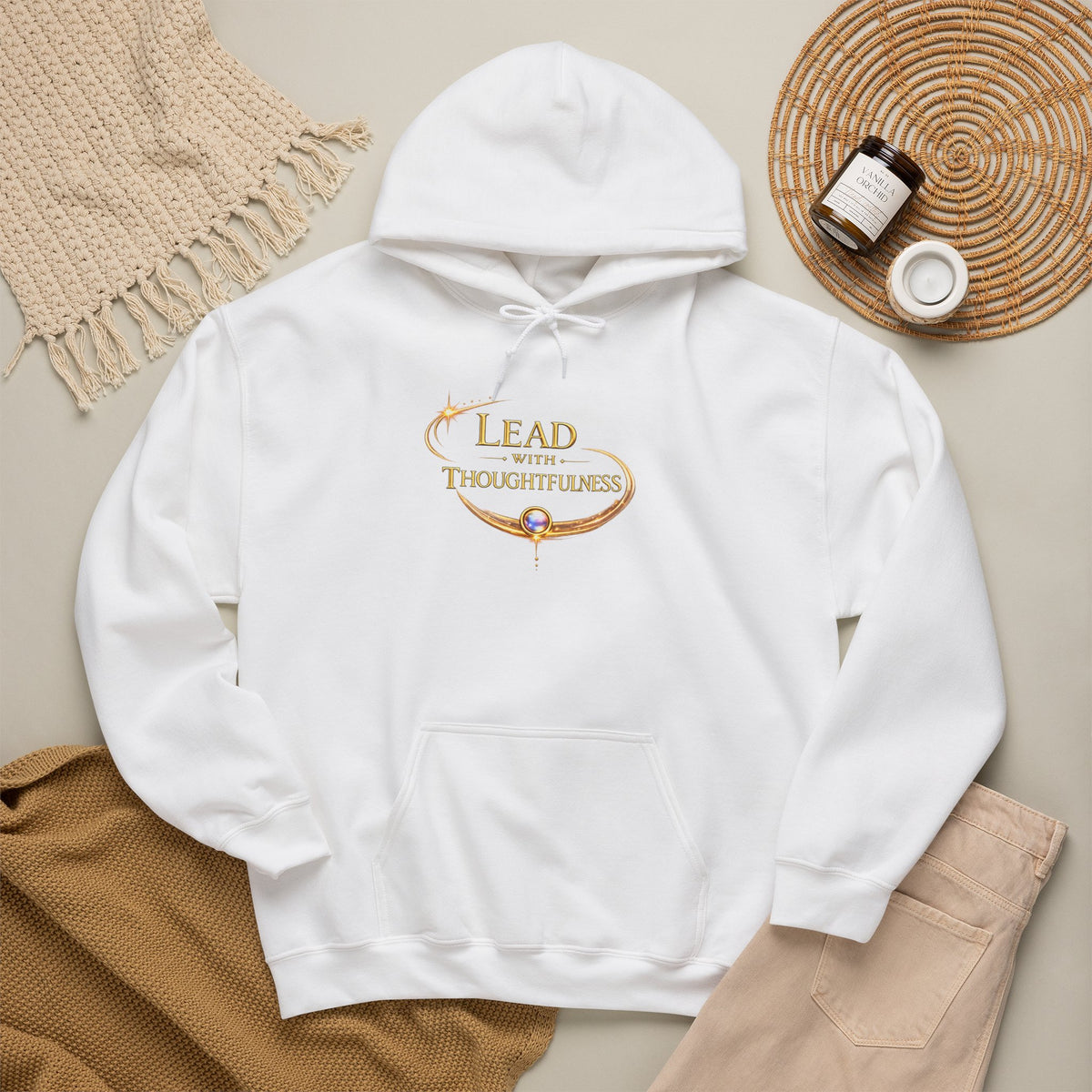 Hoodie — "Lead with Thoughtfulness" Inspirational Pullover