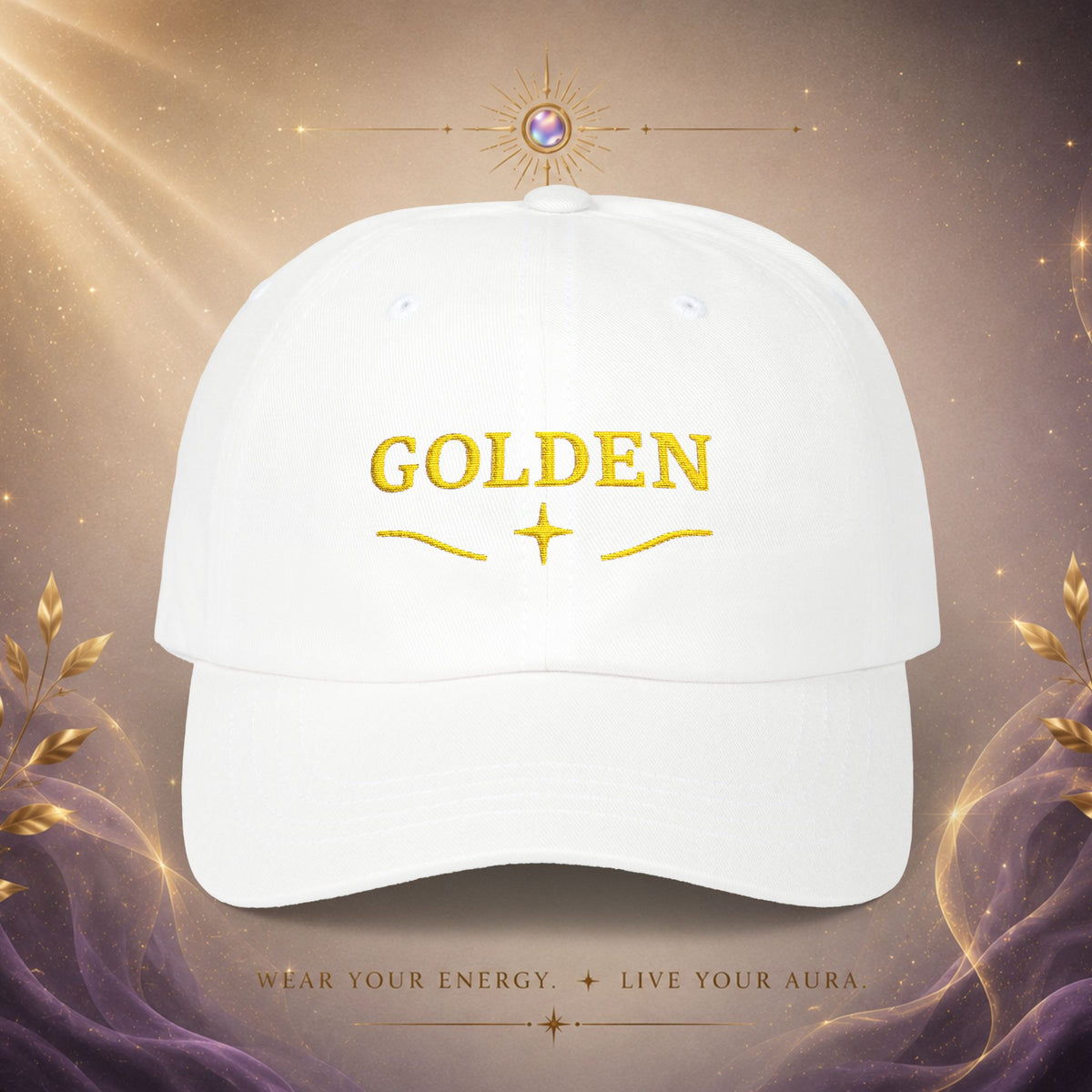 Golden Embroidered — Classic Baseball Hat