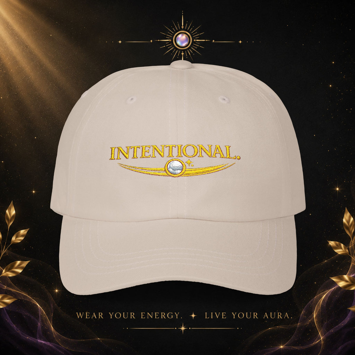 Intentional Dad Cap – Embroidered White Classic Hat