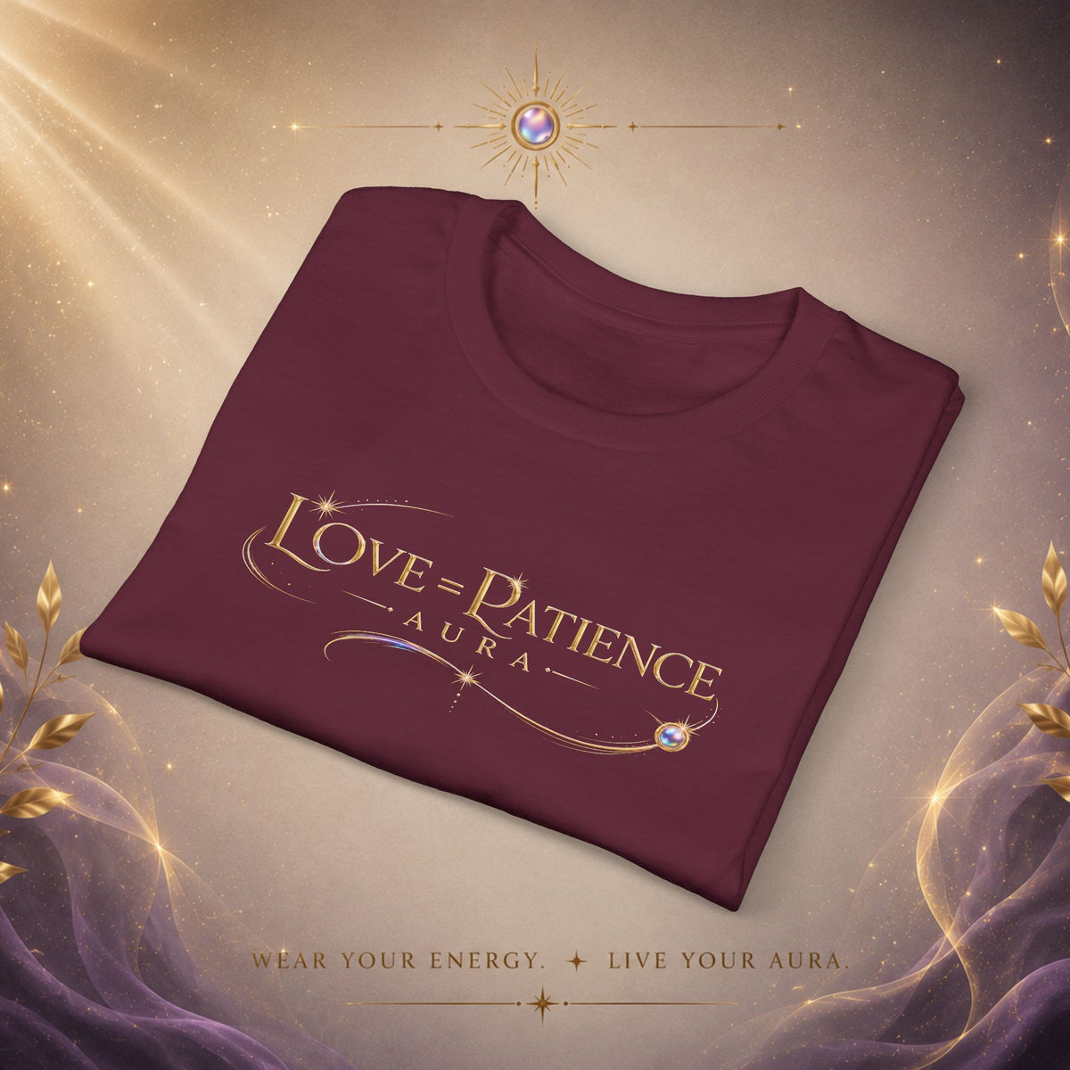 Love = Patience T‑Shirt — Vintage Script Graphic Tee