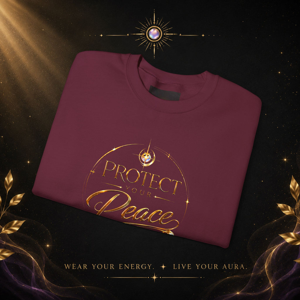 Crewneck Sweatshirt — "Protect Our Peace" Inspirational Graphic