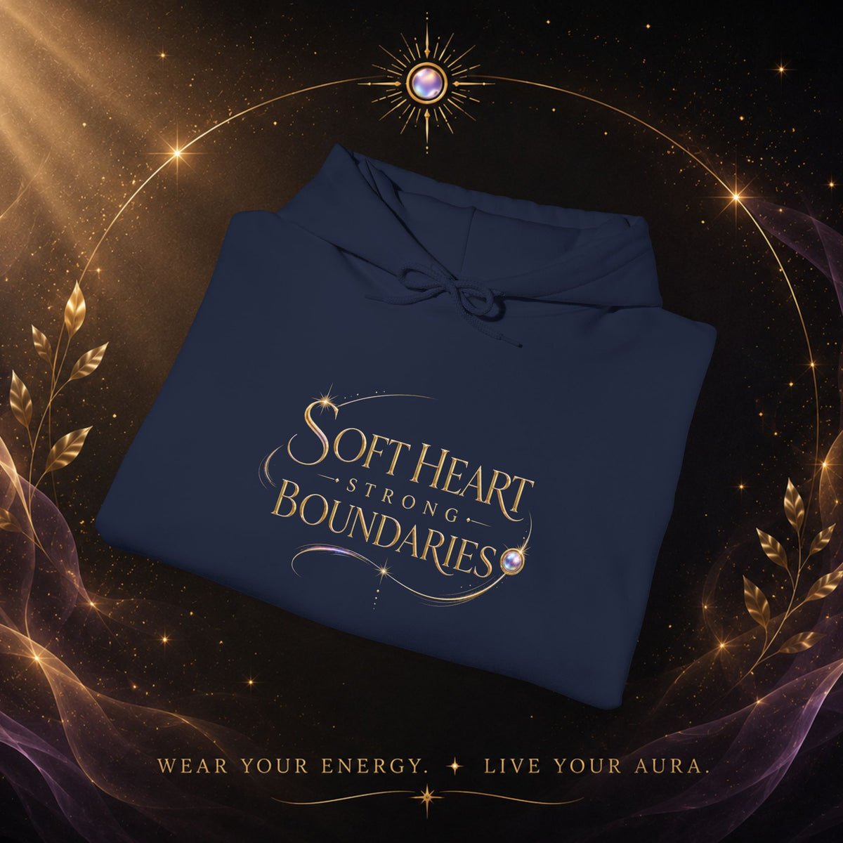Strong Boundaries Aura Hoodie — Motivational Graphic Hoodie