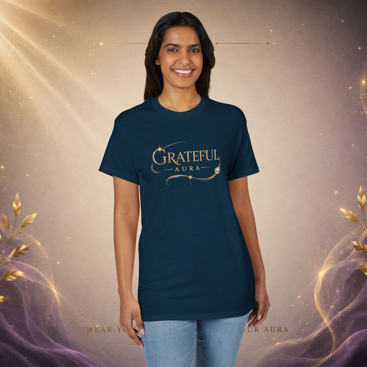 Grateful Aura T-Shirt — Minimalist Spiritual Graphic Tee