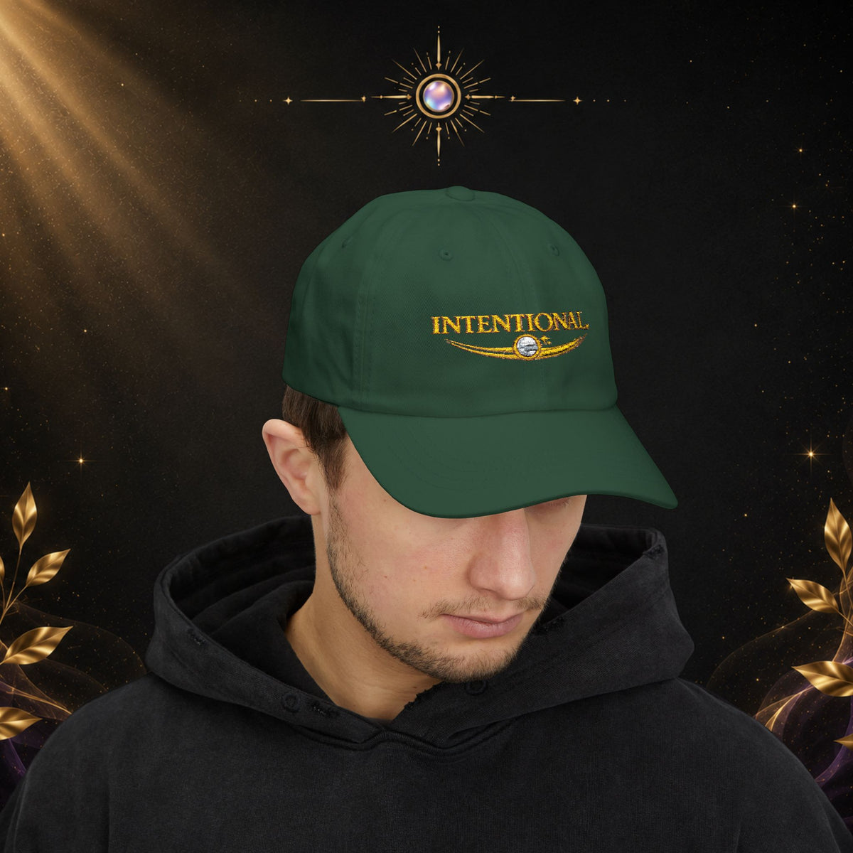 Intentional Dad Cap – Embroidered White Classic Hat