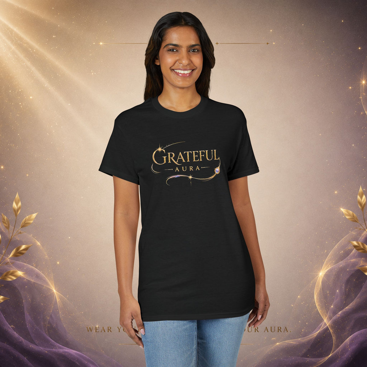 Grateful Aura T-Shirt — Minimalist Spiritual Graphic Tee
