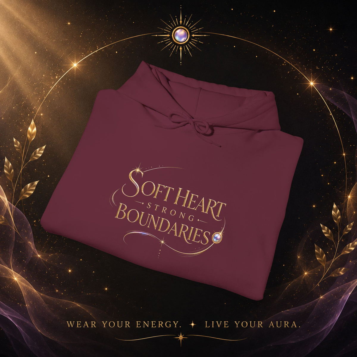 Strong Boundaries Aura Hoodie — Motivational Graphic Hoodie