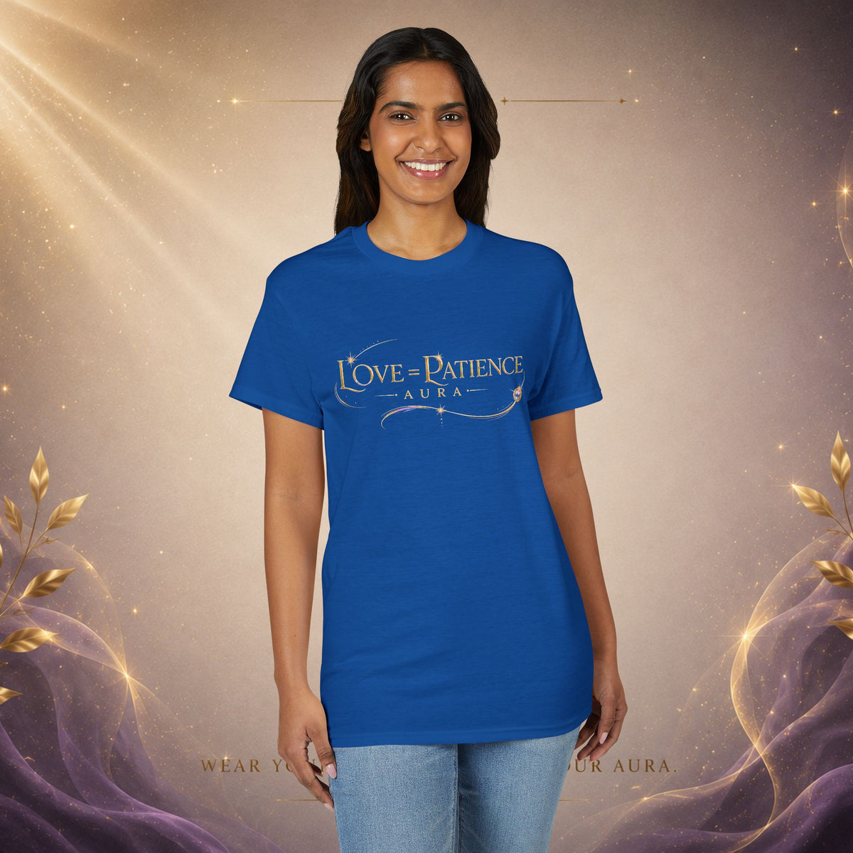 Love = Patience T‑Shirt — Vintage Script Graphic Tee