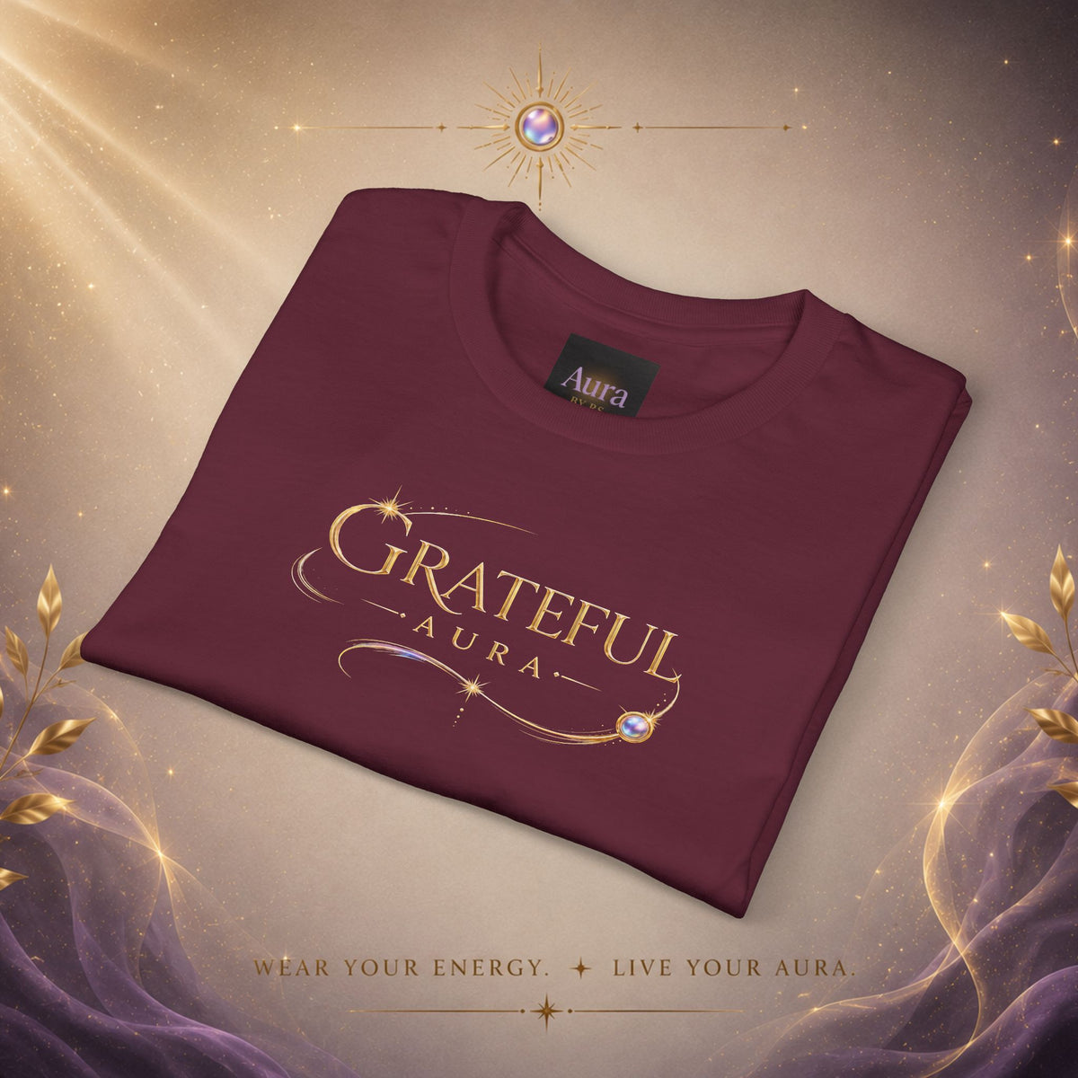 Grateful Aura T-Shirt — Minimalist Spiritual Graphic Tee