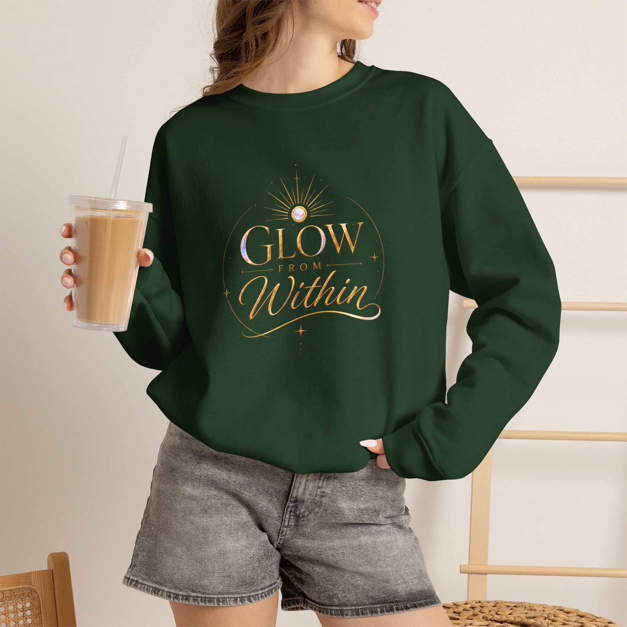 Glow Within Sweatshirt — Inspirational Cozy Crewneck