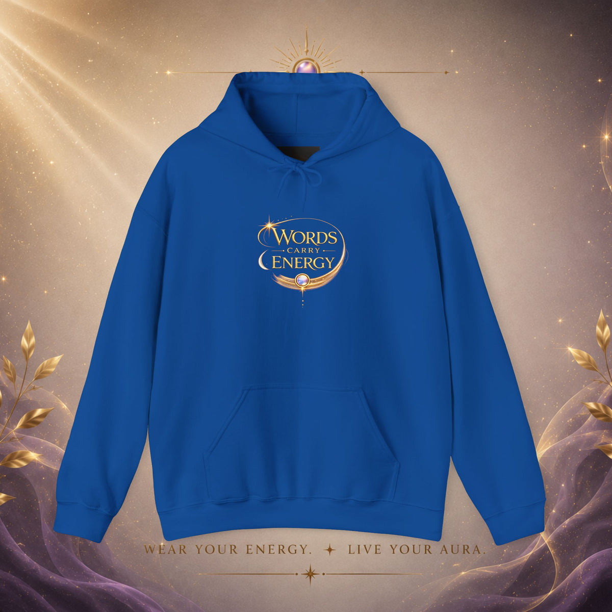 Words Carry Energy Gold Script Hoodie