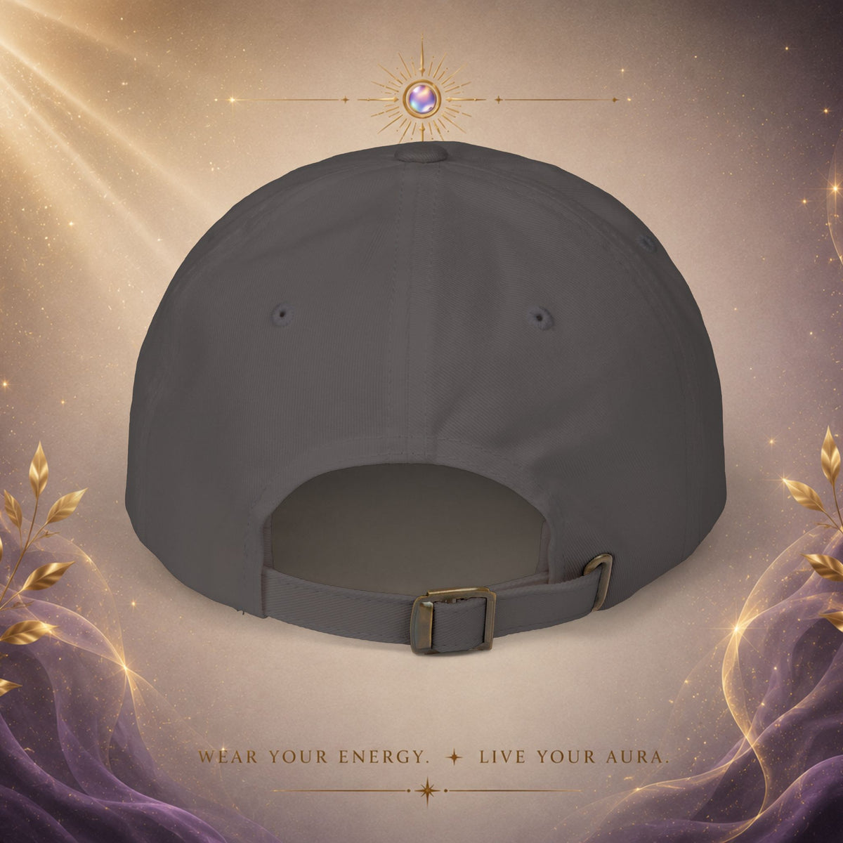 Sacred Embroidered  —  Adjustable Hat with Gold 'SACRED' Cross Accent