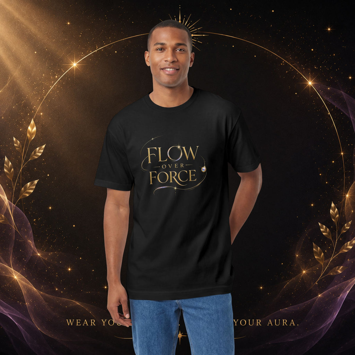 Flow With The Force Tee — Inspirational Yoga & Mindfulness Graphic T-Shirt