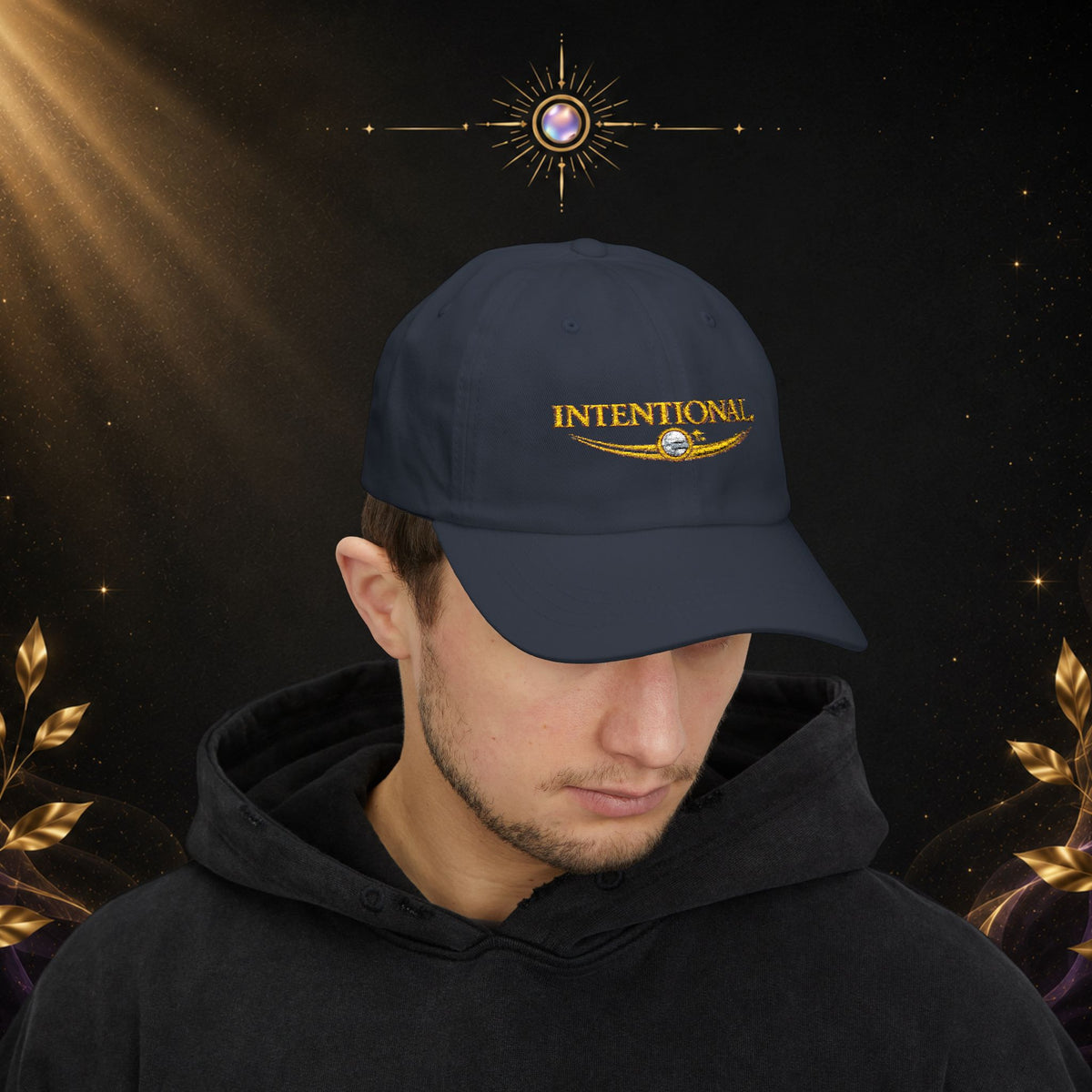Intentional Dad Cap – Embroidered White Classic Hat