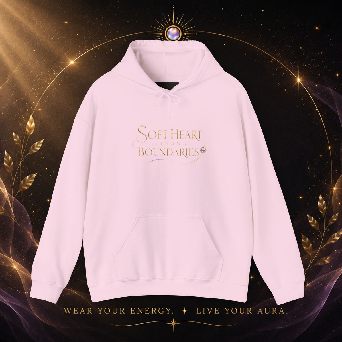 Strong Boundaries Aura Hoodie — Motivational Graphic Hoodie
