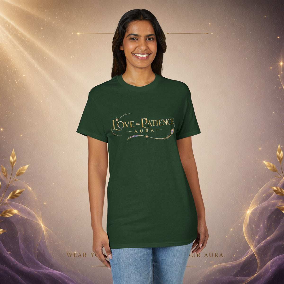 Love = Patience T‑Shirt — Vintage Script Graphic Tee
