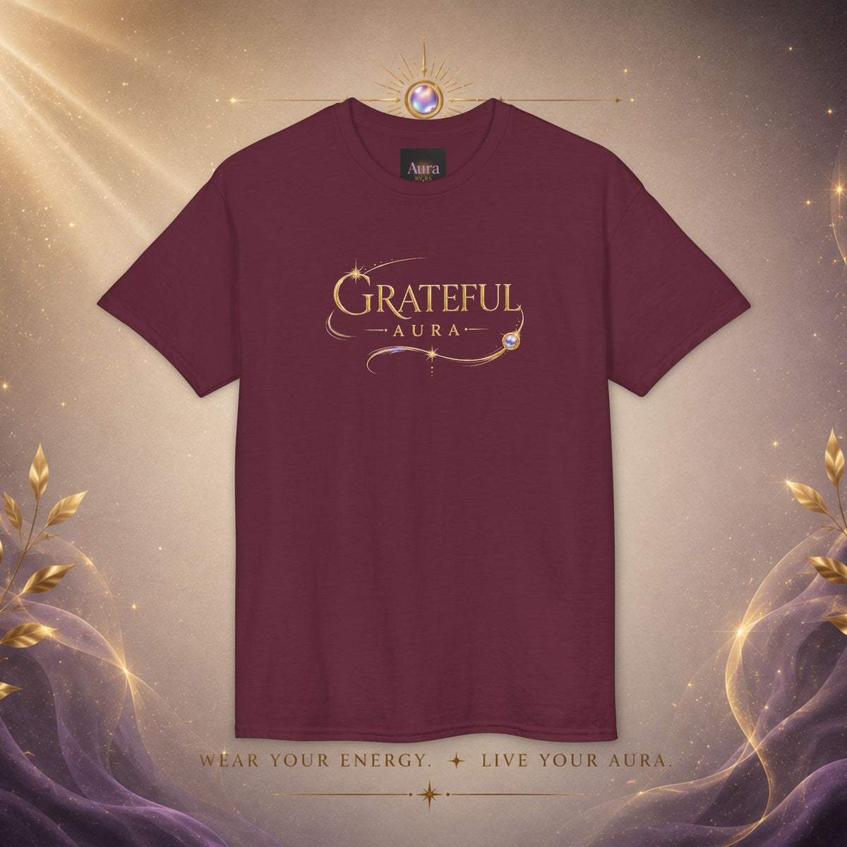 Grateful Aura T-Shirt — Minimalist Spiritual Graphic Tee