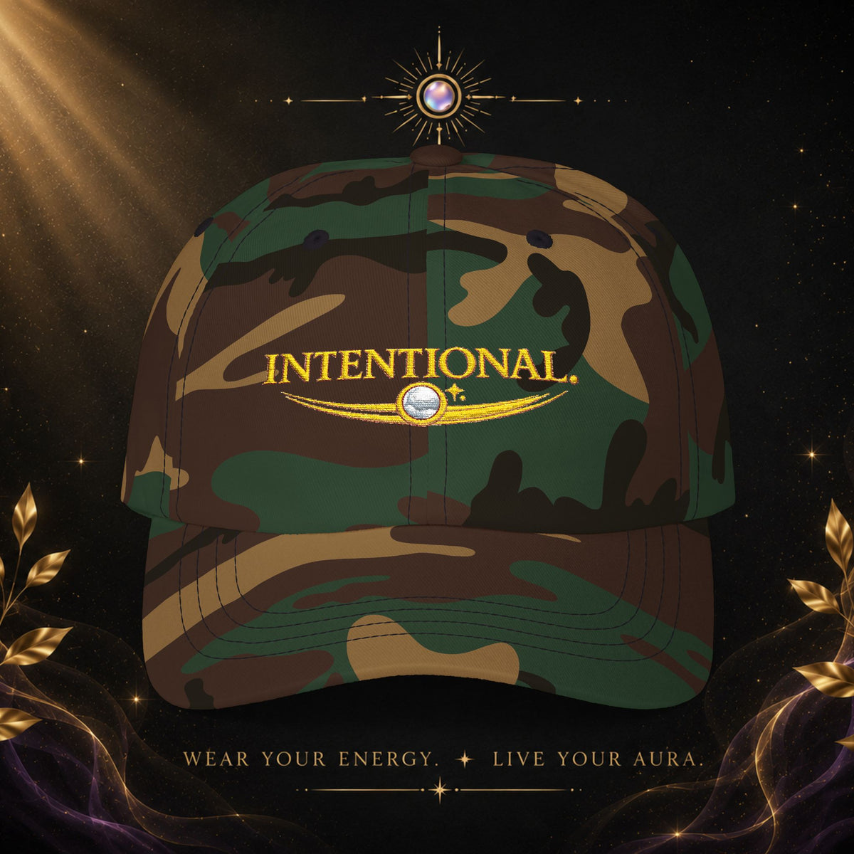 Intentional Dad Cap – Embroidered White Classic Hat