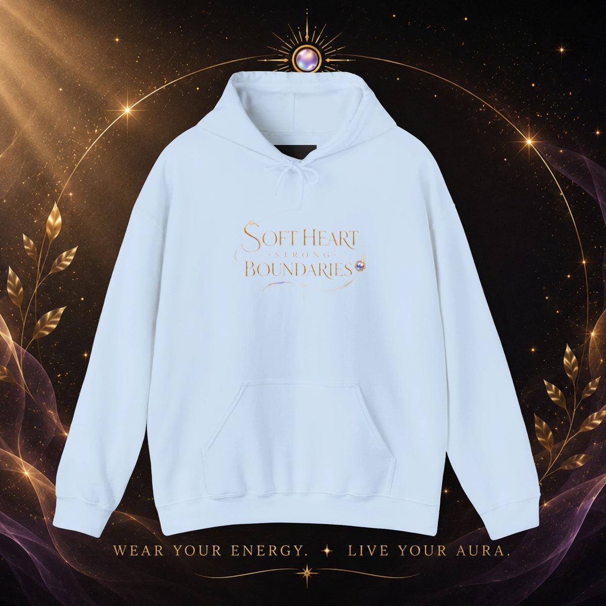 Strong Boundaries Aura Hoodie — Motivational Graphic Hoodie