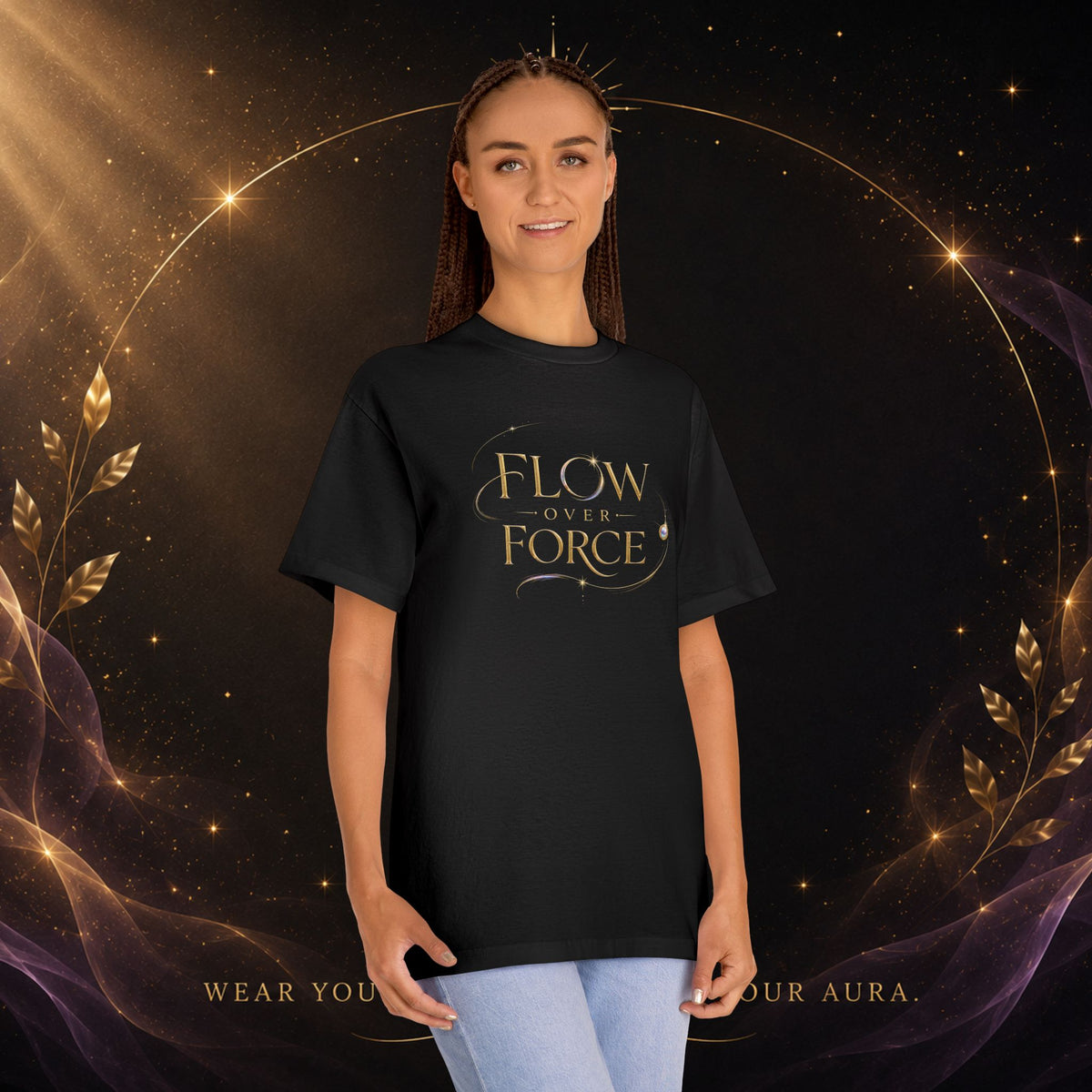 Flow With The Force Tee — Inspirational Yoga & Mindfulness Graphic T-Shirt