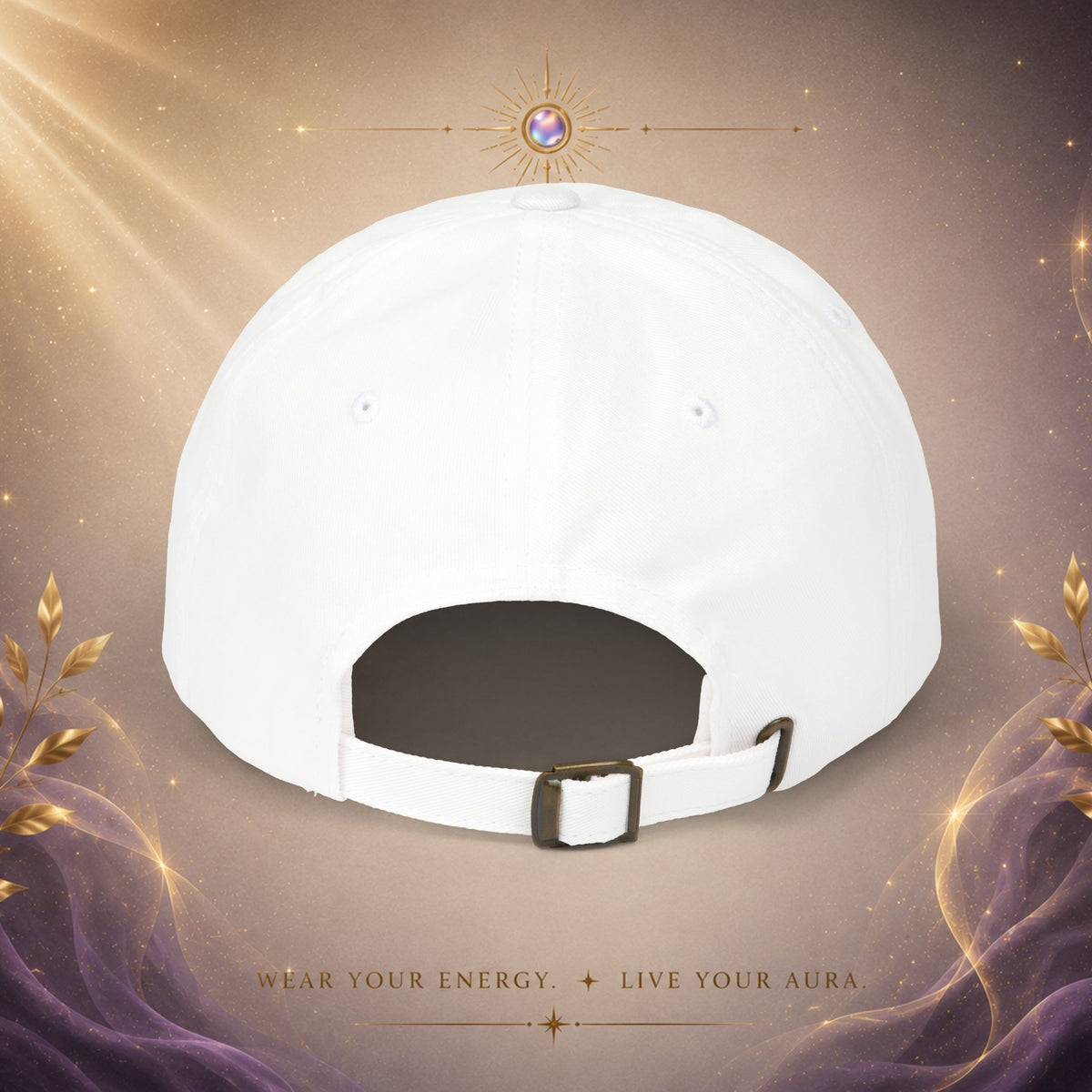 Centered Embroidered —  Baseball Hat with Gold Stitching-  AURA BY RS ®