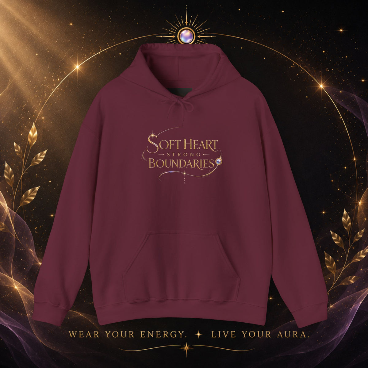 Strong Boundaries Aura Hoodie — Motivational Graphic Hoodie