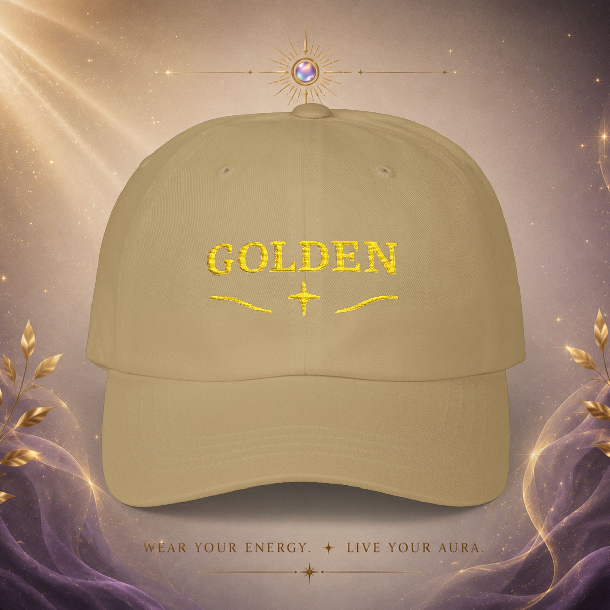 Golden Embroidered — Classic Baseball Hat