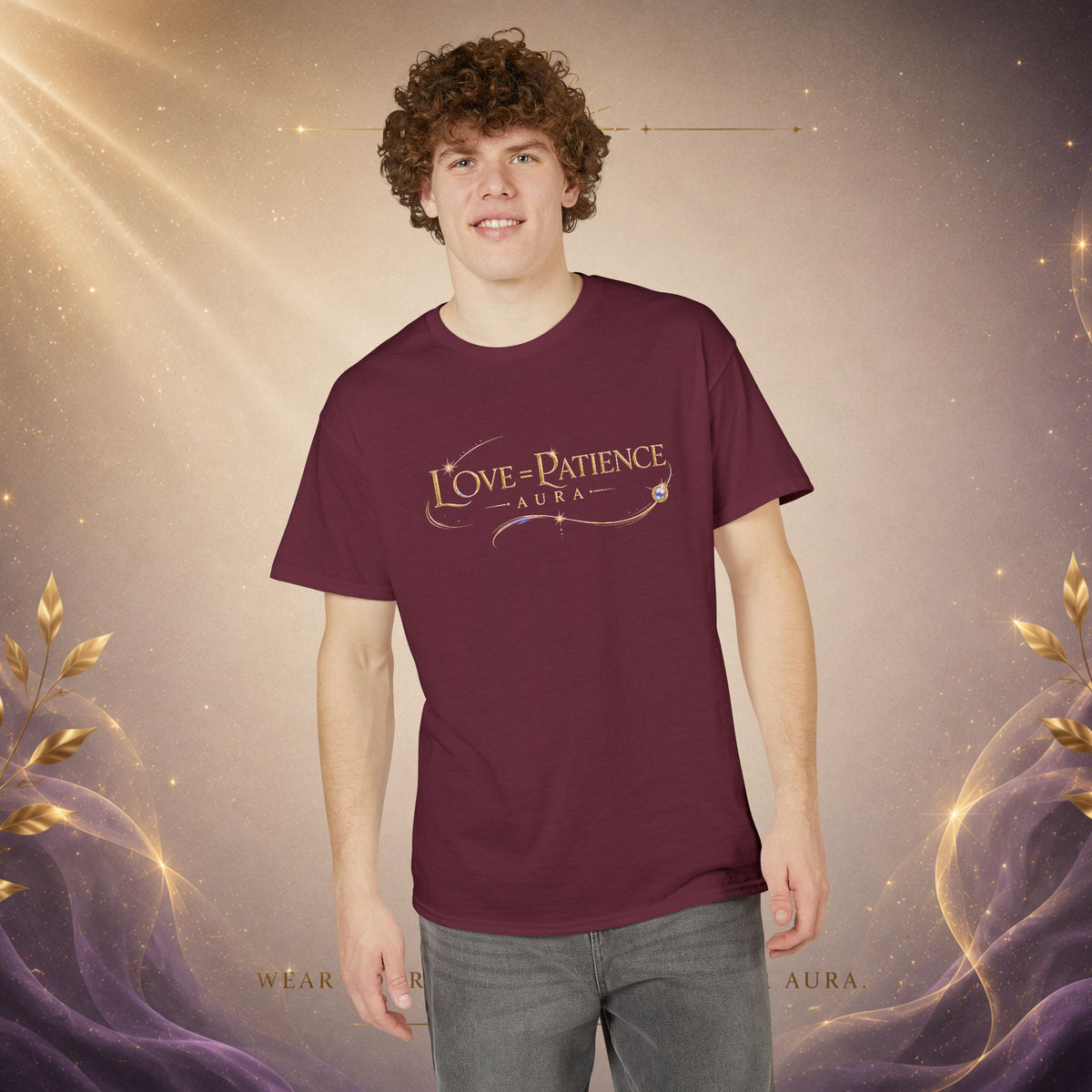 Love = Patience T‑Shirt — Vintage Script Graphic Tee