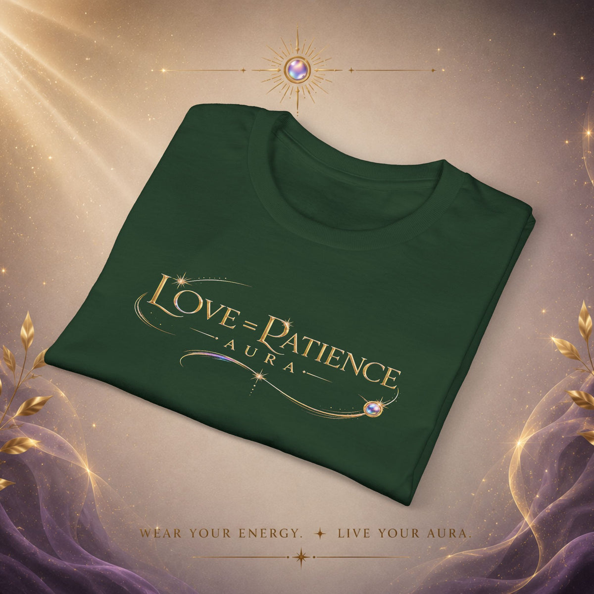Love = Patience T‑Shirt — Vintage Script Graphic Tee