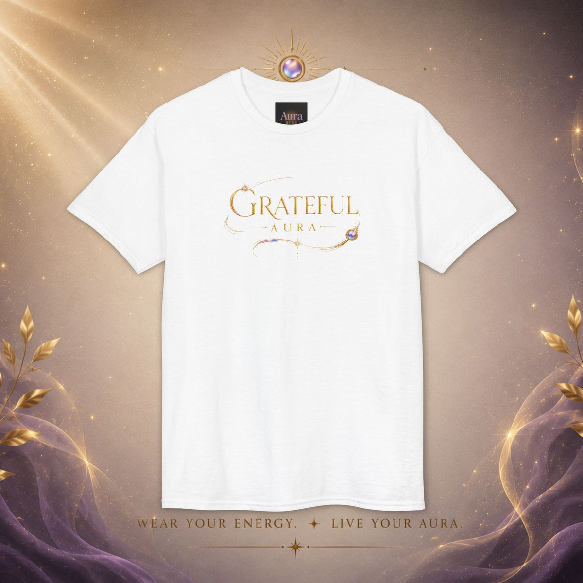 Grateful Aura T-Shirt — Minimalist Spiritual Graphic Tee