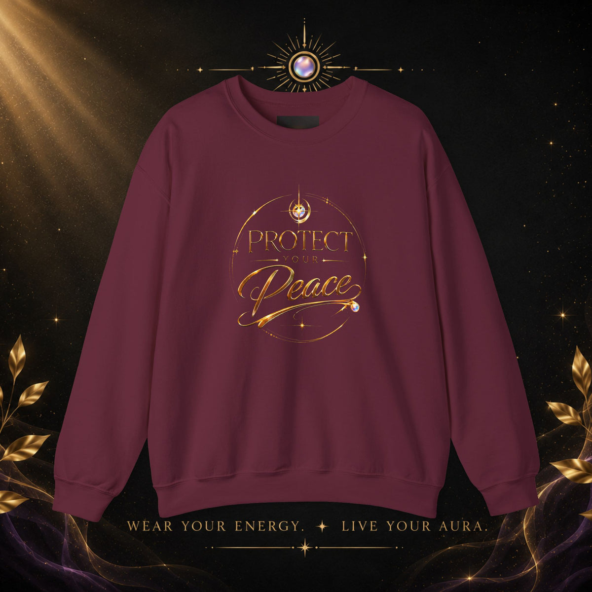 Crewneck Sweatshirt — "Protect Our Peace" Inspirational Graphic