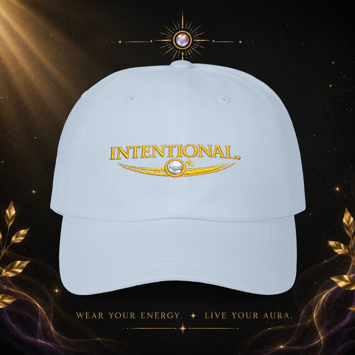 Intentional Dad Cap – Embroidered White Classic Hat