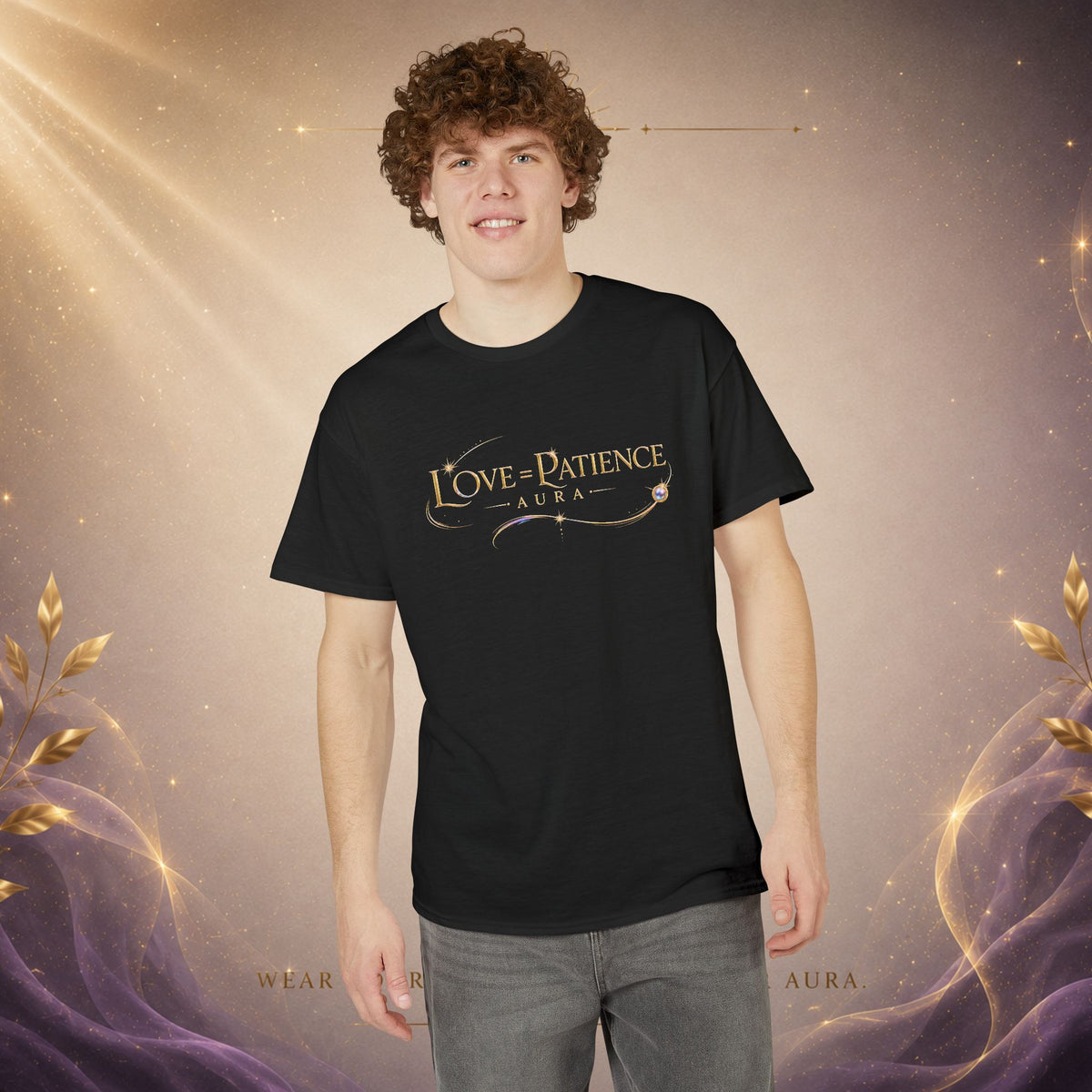 Love = Patience T‑Shirt — Vintage Script Graphic Tee