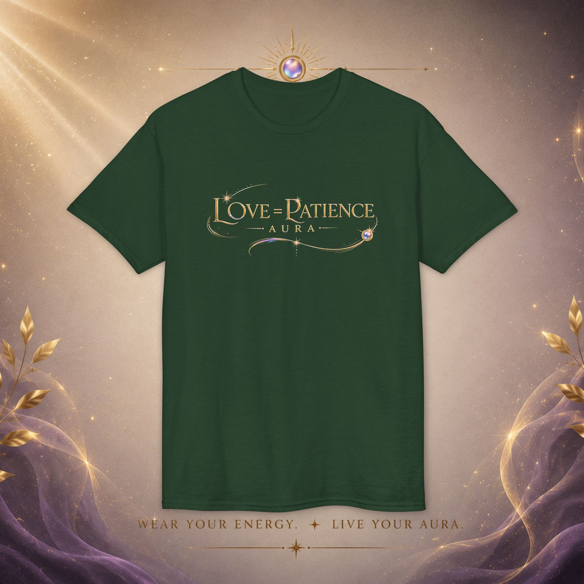 Love = Patience T‑Shirt — Vintage Script Graphic Tee