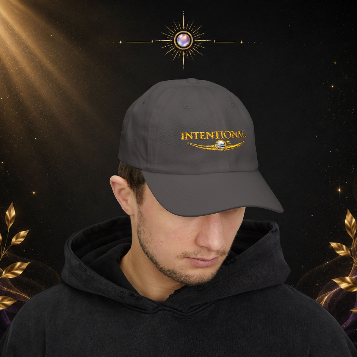 Intentional Dad Cap – Embroidered White Classic Hat