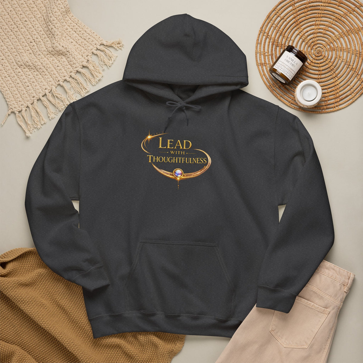 Hoodie — "Lead with Thoughtfulness" Inspirational Pullover