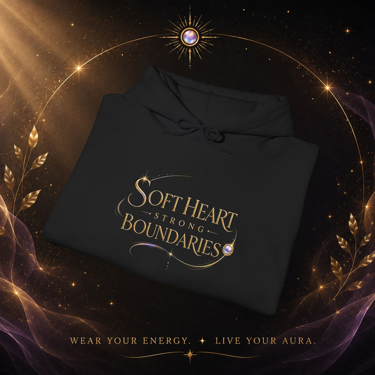 Strong Boundaries Aura Hoodie — Motivational Graphic Hoodie