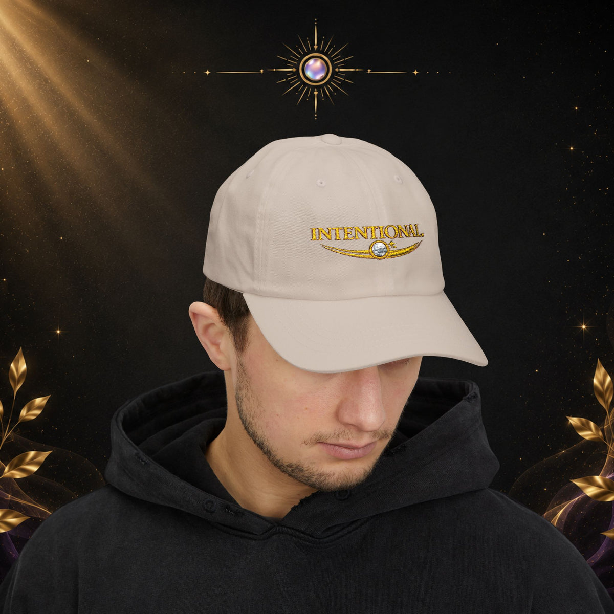 Intentional Dad Cap – Embroidered White Classic Hat