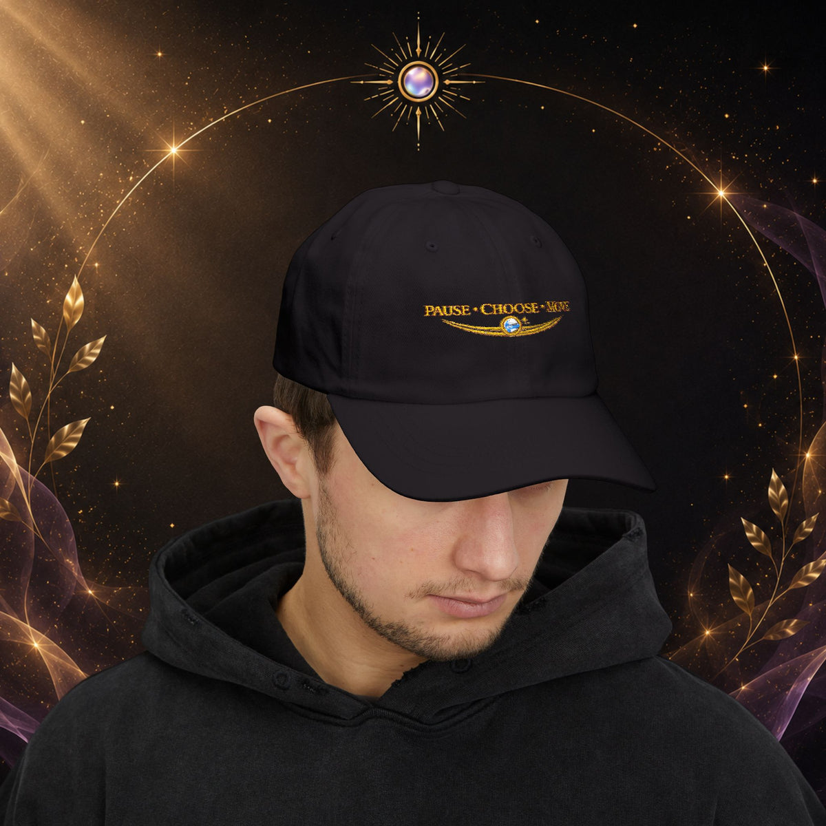 Dad Cap — “Pause • Choose • Move” Embroidered Motivational Hat